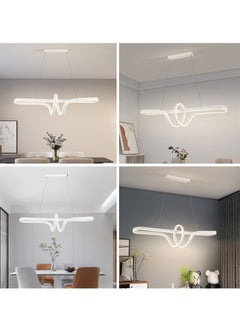 YATAI LIGHTING Modern LED Chandelier Dining Room,White Liner Chandelier Wave Light Fixture for Kitchen Island,Dining Room Table,Art Metal Body Adjustable Dimmable Chandelier Lamp  - Image 2