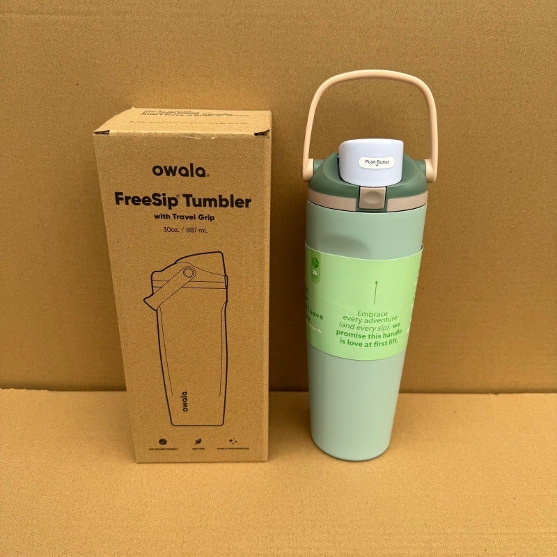 Owala Fruit Cup 304 Stainless Steel Insulated Water Bottle - Large Capacity, Portable Sports Cup with Dual Drinking Straw - Image 1