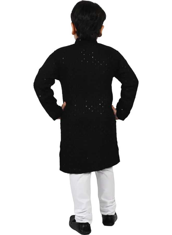 BT DEZINES Black Kurta and Pyjama Set for Boys