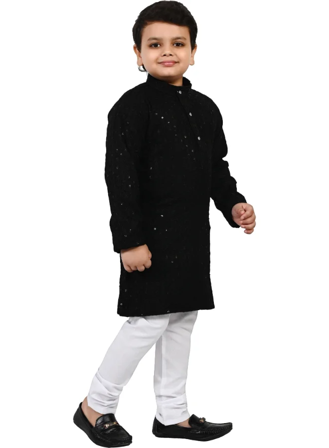 BT DEZINES Black Kurta and Pyjama Set for Boys