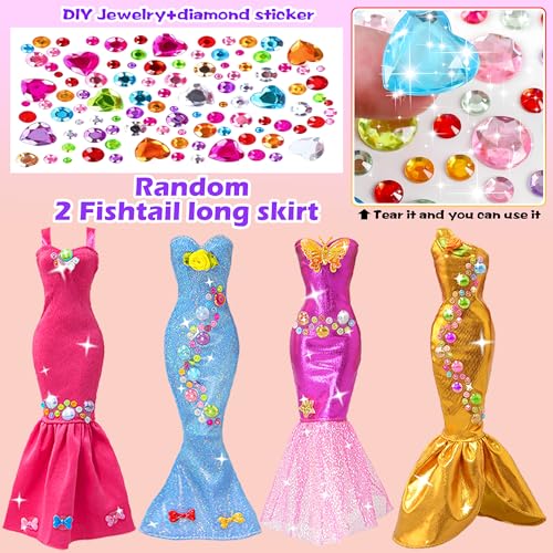 iBayda 139pcs 11.5-inch Fashion Doll and Wardrobe Playset: Wedding Dress, Outfits, Shoes, Bags, Necklace, DIY Stickers Accessories - Image 4