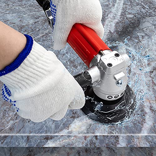 SDRTOP Air Wet Stone Polishers 4 Inch Pneumatic Water Grinders Air Powered Wet Sander with Rear Exhaust 5500 Rpm for Granite Marble Concrete Polishing - Image 2