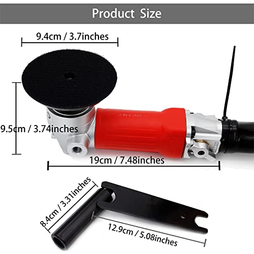 SDRTOP Air Wet Stone Polishers 4 Inch Pneumatic Water Grinders Air Powered Wet Sander with Rear Exhaust 5500 Rpm for Granite Marble Concrete Polishing - Image 5