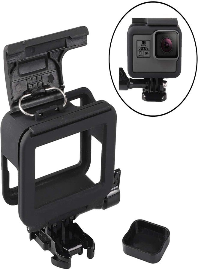 NEOHOOK Premium ABS Plastic Frame Compatible with Gopr 5,6,7 Clear View Shell, Protective Skeleton Cover Case with Quick Release Buckle, Long Thumb Bolt Screw - Black - Image 2