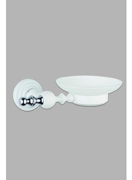 Saray Banyo Saray Bathroom Artemis White Chrome Soap Dish  - Image 1