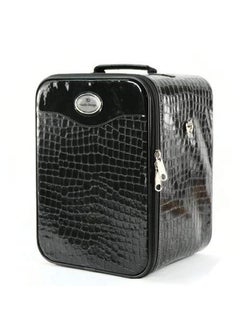 Adolfo Design Small Wig Travel Box with Top Handle, Shoulder Strap & Double Zipper, Carrying Case with Removable Head-Holding Base - Black - by Adolfo Design 