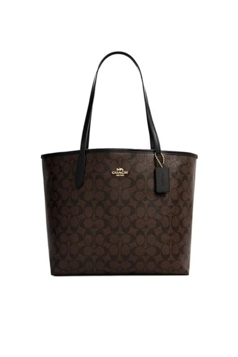 coachoutlet Coach City Tote Bag In Signature Canvas Women's Fashion Versatile Large Capacity Large Size Handheld Shoulder Bag Tote Bag - Image 1