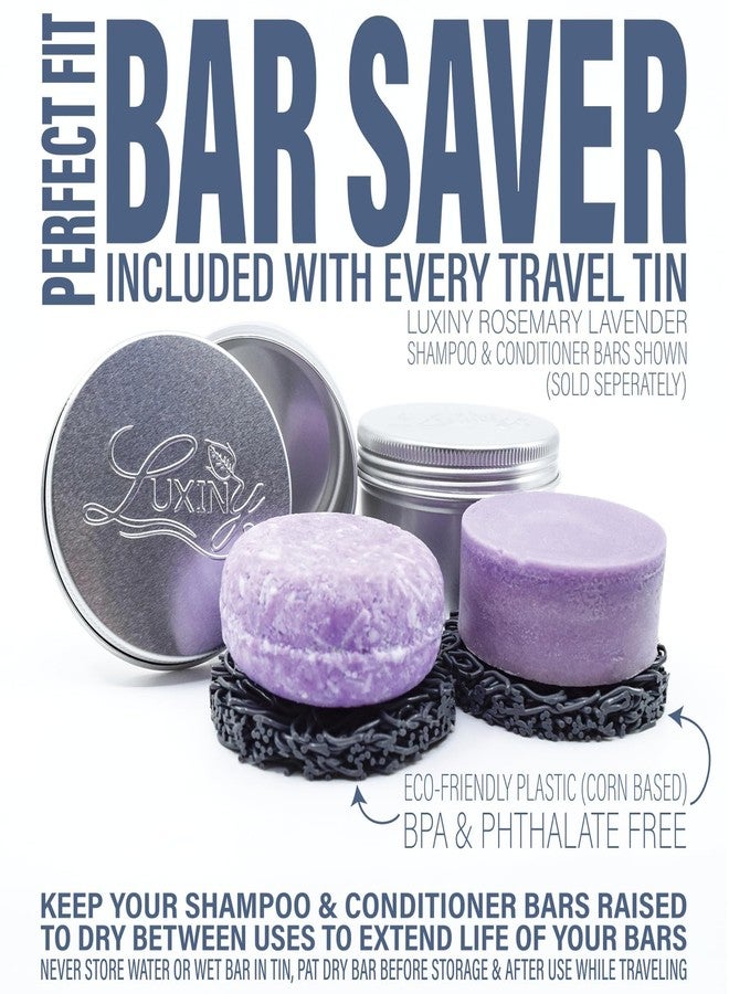 Luxiny Shampoo Bar Holder Tins & Travel Soap Case, with Soap Saver Pad Lift, Helps Bars Last Longer (2 Portable Rust Resistant Containers, 2 Grey Lifts) - Image 4