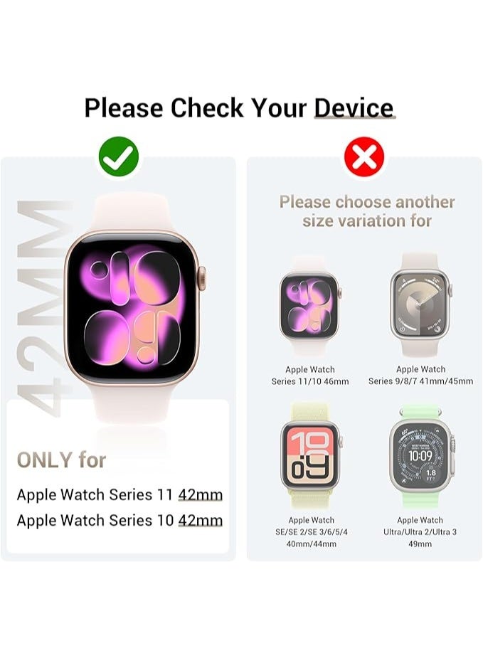 3 PCS for Apple Watch Screen Protector Case Series 11/10 42mm Accessories, iWatch Protective Face Cover for Women Men. - Image 2