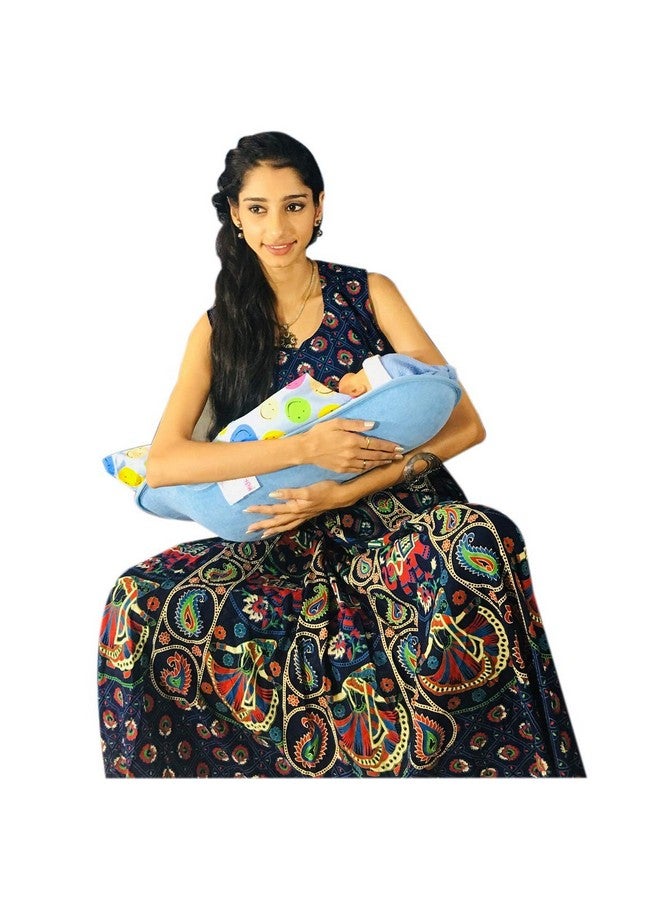 هوبا وسادة رضاعة مطبوعة بغطاء للرأس مقاس Xxl - أزرق غامق | حاملة أطفال | وسادة رضاعة | وسادة رضاعة | حاملة أطفال - Image 5