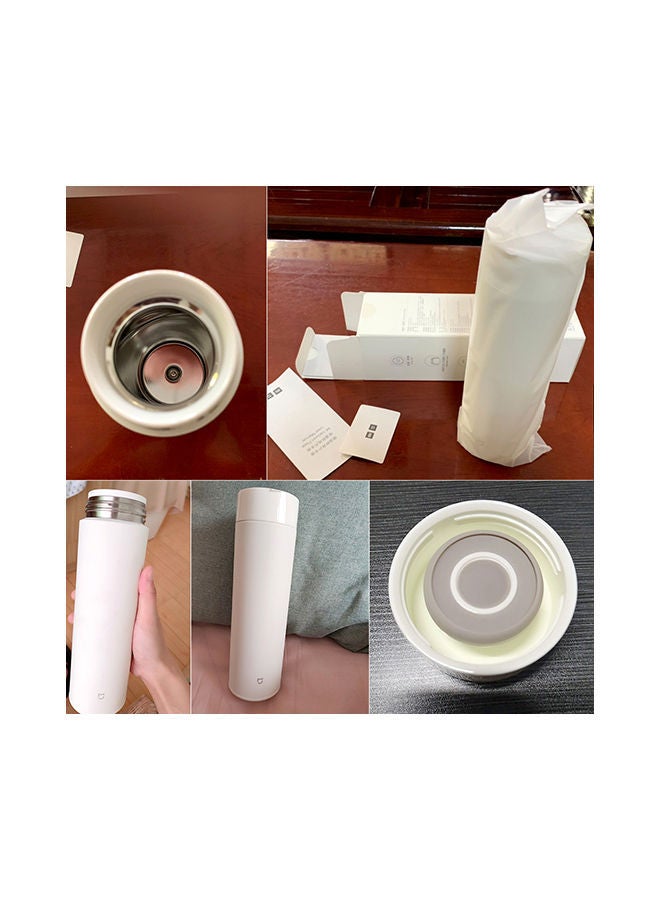 NIBEMINENT Stainless Steel Leak Proof Sports Water Bottle White 0.5L - Image 3