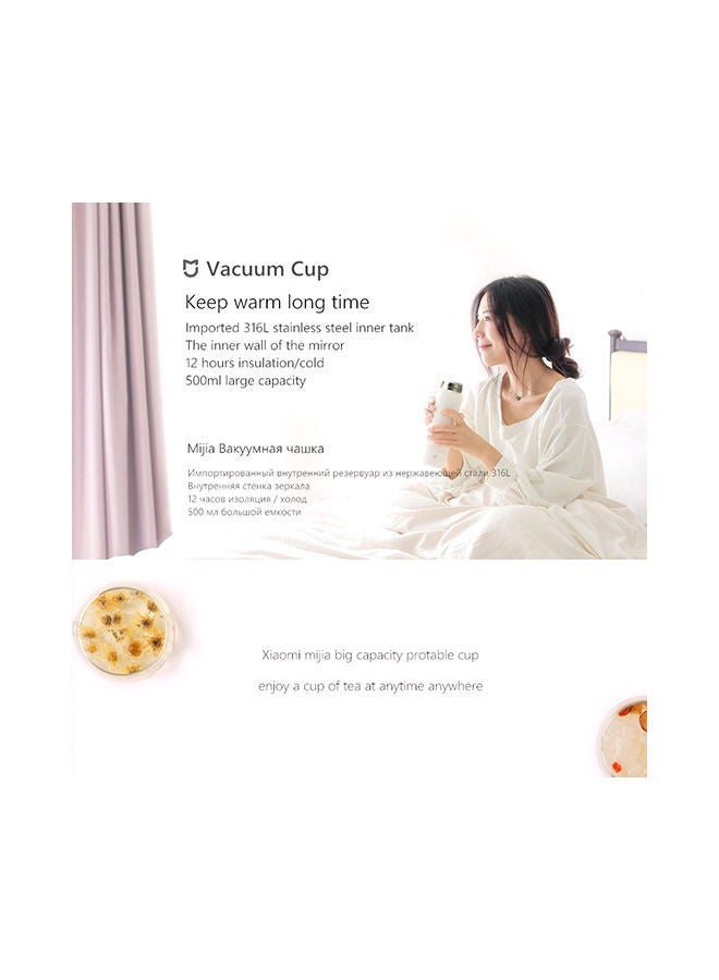 NIBEMINENT Stainless Steel Leak Proof Sports Water Bottle White 0.5L - Image 4