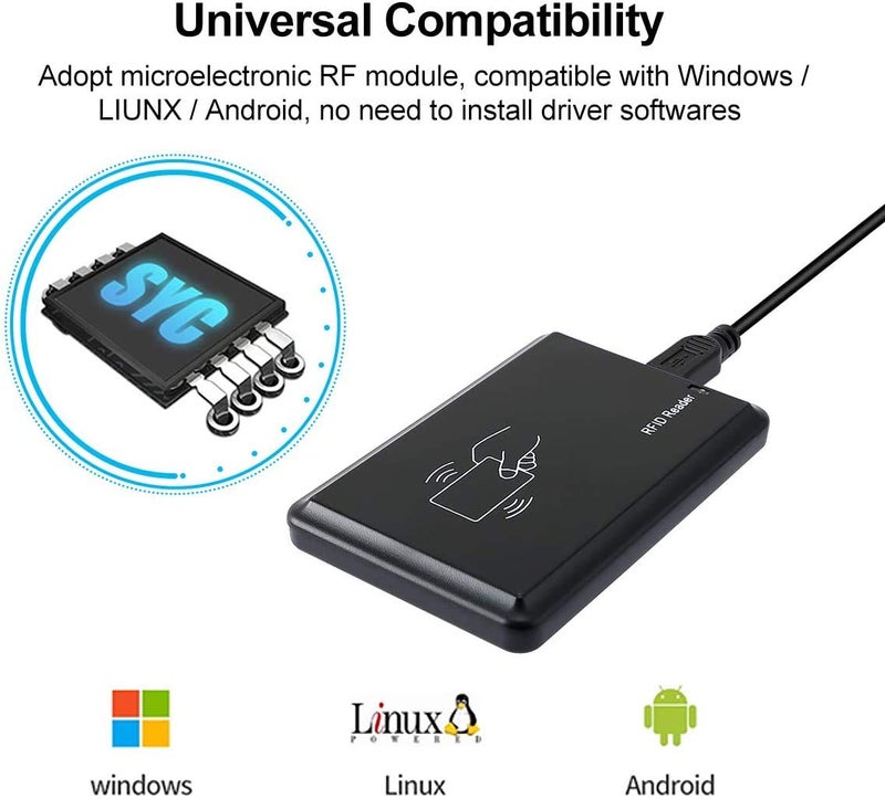 REES52 RFID Card Reader, USB RFID Card, RFID Card Reader 125khz Contactless Proximity Sensor Smart ID Card Reader EM4100 - Image 4