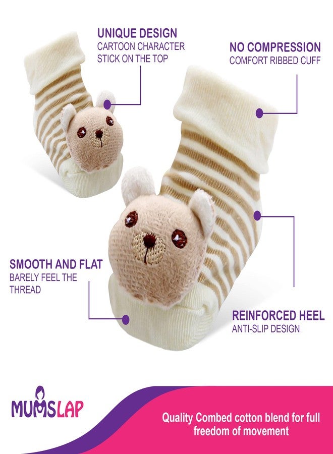 Mumslap Baby Boys & Baby Girls Ankle Length Cotton Blend Socks (Pack Of 4) - Image 4