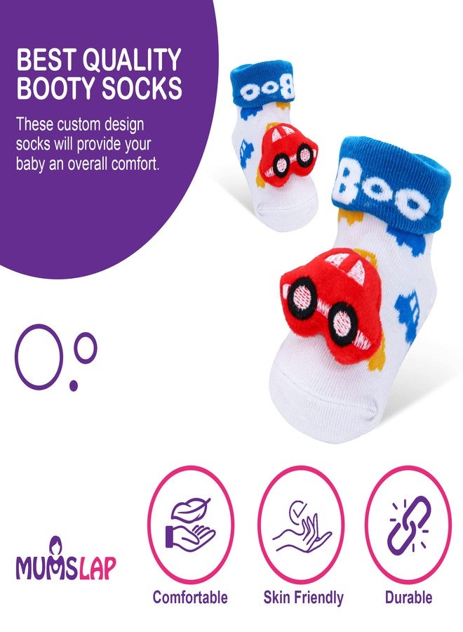 Mumslap Baby Boys & Baby Girls Ankle Length Cotton Blend Socks (Pack Of 4) - Image 2