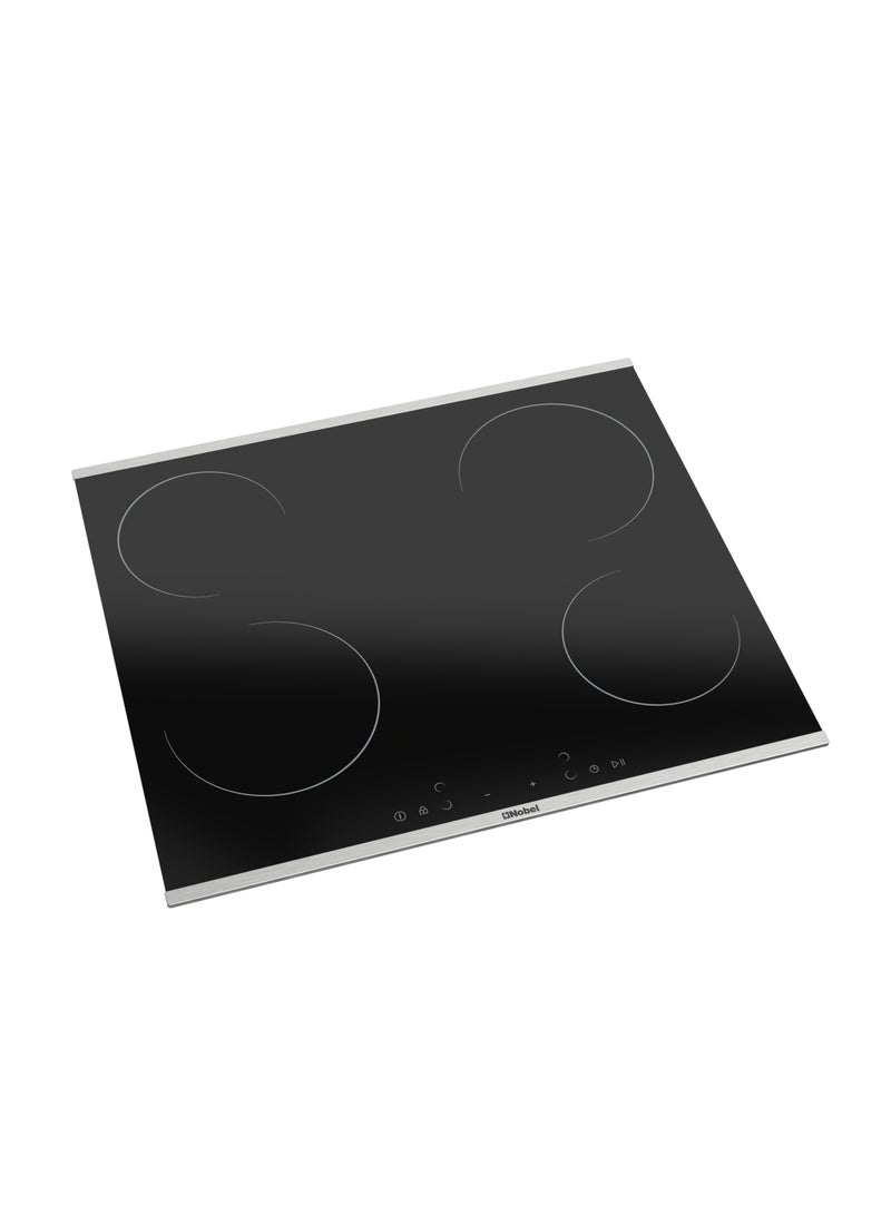 Nobel 60 cm Built-in Hobs, Built-in Vitroceramic (Hilight) Electrical Hob, 4 Highlight Cooking Zones, Easy Dial Touch Control, Child Safety Lock, Energy Saving, Overheating Protection, 6000W Max NBH6041V Black - Image 2