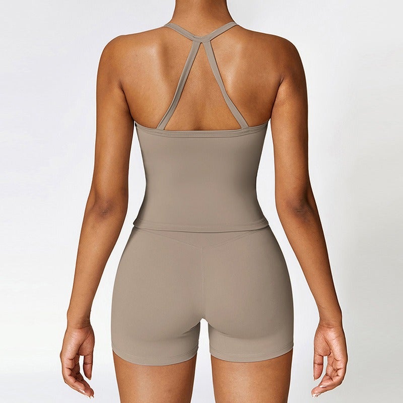 Women's Pilates Yoga Tank Top and Shorts Set - Image 3