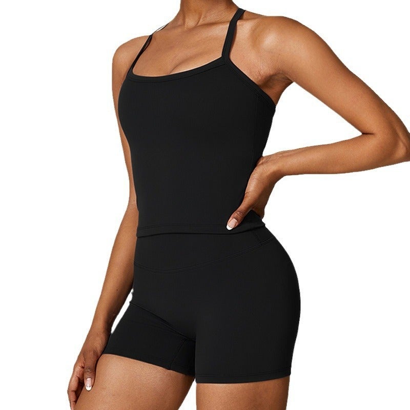 Women's Pilates Yoga Tank Top and Shorts Set - Image 1
