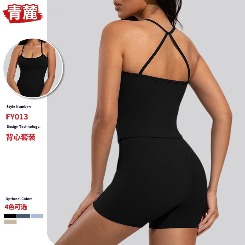 Women's Pilates Yoga Tank Top and Shorts Set - Image 2