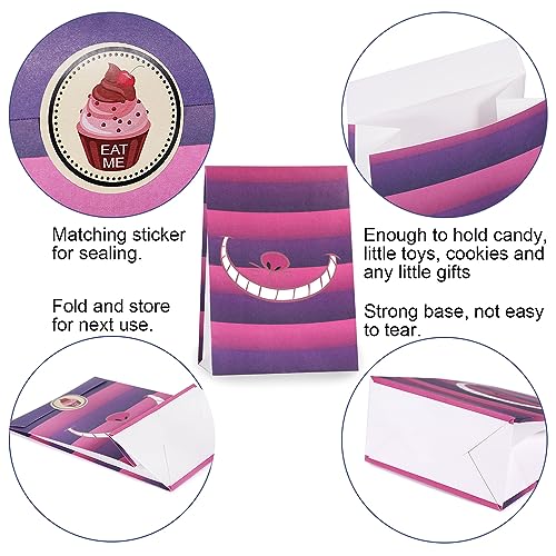 Tvorvik Alice in Wonderland Party Gift Bags, 24 Pack Alice in Wonderland Party Favor Bags with Stickers, Alice in Wonderland Party Bag, Alice Party Supplies for Alice in Wonderland Party Decorations - Image 5