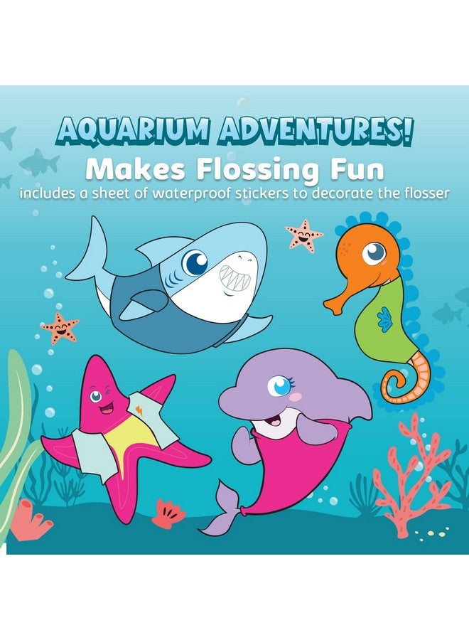 Aquasonic Kids' Water Flosser For Ages 6+ Standard Nozzle Orthodontic Nozzle & Waterproof Stickers 4 Flossing Modes Aquarium Adventures Theme (Blue) - Image 4