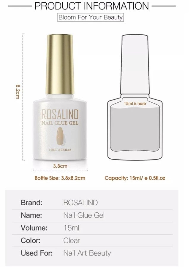 ROSALIND 5 In 1 Multifunctional Nail Glue Gel 15ml - Image 3