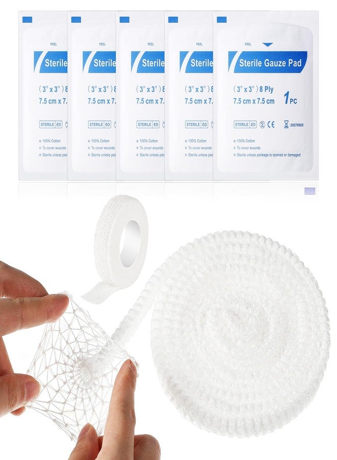 Threlaco 7 Pcs Dog Tail Protector Includes 5 Pcs Sterile Gauze Breathable Mesh Dog Tail Dressing Self Adhesive Pet Bandage Dogs Ends Starter Pack for Dogs Cats Other Pets Animals for Animal Use Only - Image 1