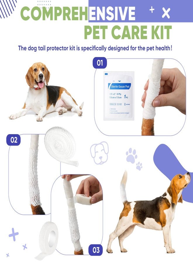 Threlaco 7 Pcs Dog Tail Protector Includes 5 Pcs Sterile Gauze Breathable Mesh Dog Tail Dressing Self Adhesive Pet Bandage Dogs Ends Starter Pack for Dogs Cats Other Pets Animals for Animal Use Only - Image 4