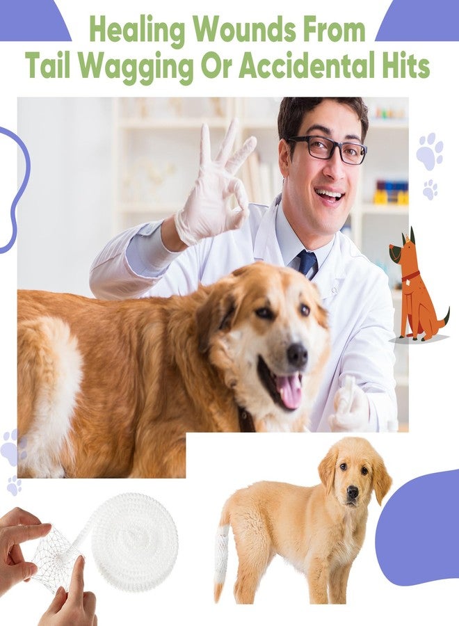 Threlaco 7 Pcs Dog Tail Protector Includes 5 Pcs Sterile Gauze Breathable Mesh Dog Tail Dressing Self Adhesive Pet Bandage Dogs Ends Starter Pack for Dogs Cats Other Pets Animals for Animal Use Only - Image 5