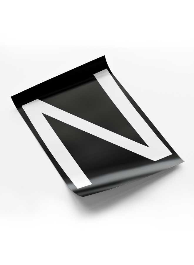 LOWHA Poster Painting Art With Four Separate Pieces Of Double-Sided Stickers Dark Letter N For Home Bedroom Living Room And Office Decor - Image 1