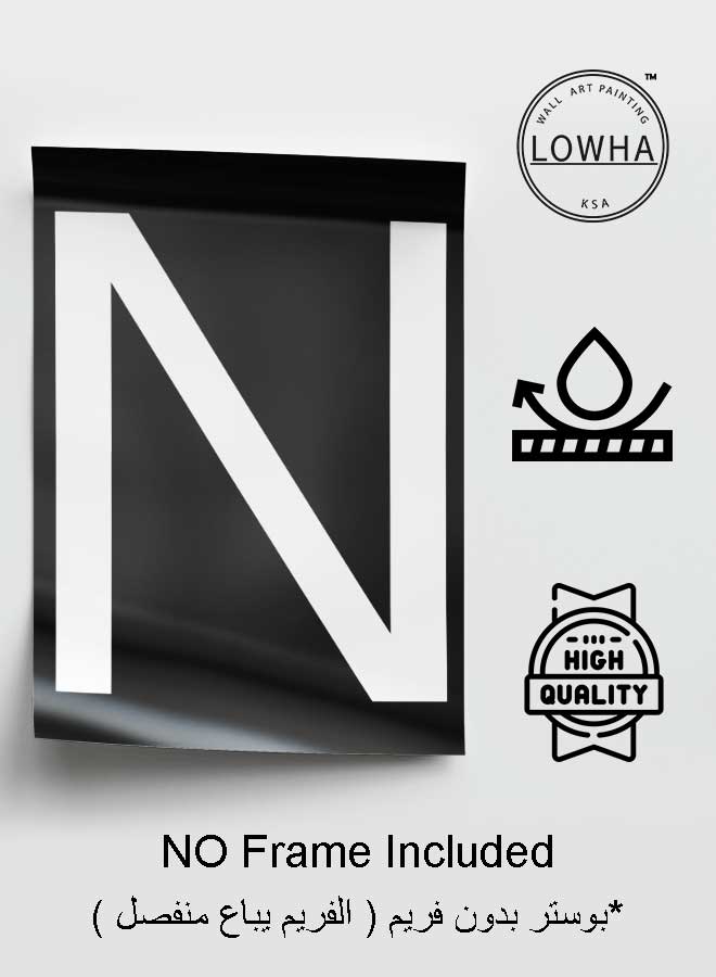 LOWHA Poster Painting Art With Four Separate Pieces Of Double-Sided Stickers Dark Letter N For Home Bedroom Living Room And Office Decor - Image 3