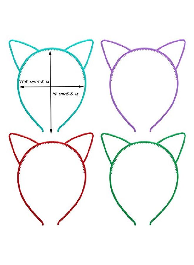 Tbestmax 24 Cat Ear Headbands Plastic Hairbands Hair Hoops Party Costume Daily Decorations Party Bunny Cat Bow Headwear Cats Accessories For Women Girls Daily Wearing And Party Decoration - Image 4