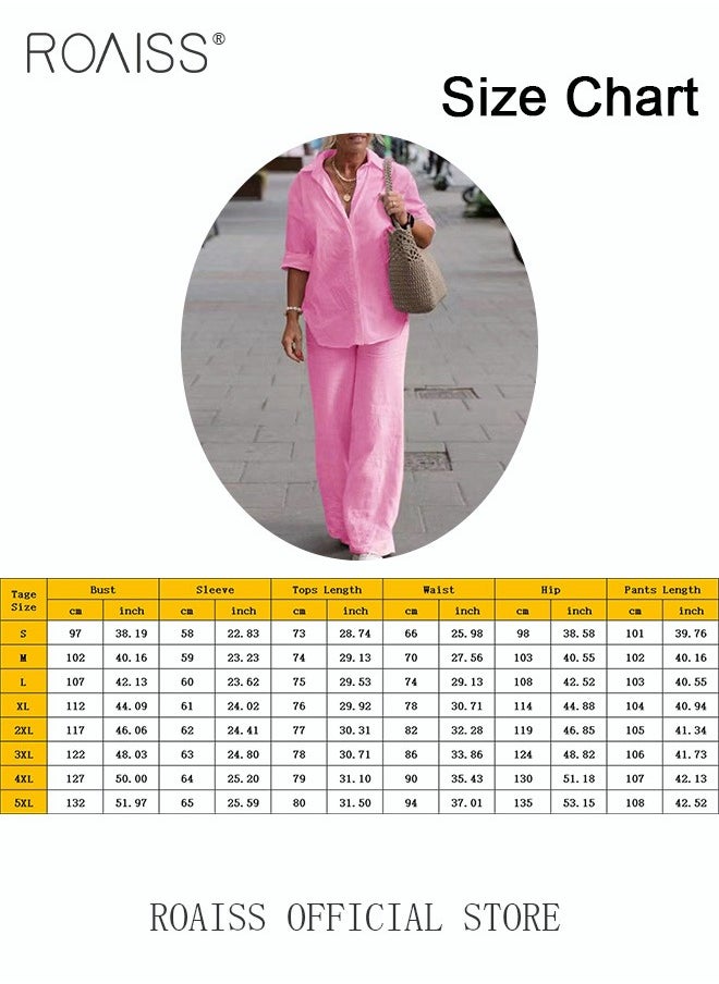 Ladies Comfortable Cotton Linen 2 Piece Suit for Daily Commute - Shirt and Wide Leg Pants Set with Simple Loose Fit Design for Leisure - pzsku/Z540EAF49F28796A8115EZ/45/_/1705050828/8dd8dc9b-feea-47bb-ae36-ccd8b61ea691