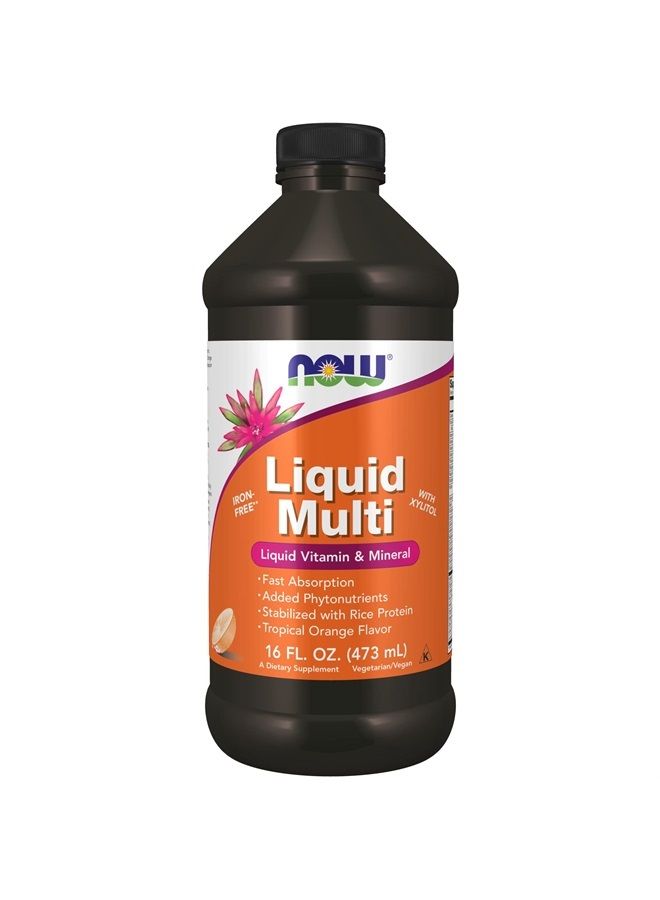now Supplements, Liquid Multi, Tropical Orange Flavor, Fast Absorption, with Added Phytonutrients, 16-Ounce - Image 1