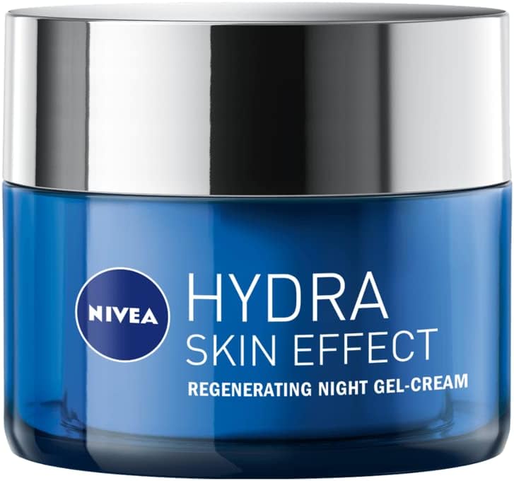 NIVEA Hydra Skin Effect Regeneration Night Gel 50ml Lightweight Evening Face Gel Charged with Hyaluronic Acid GelBased Face Moisturiser Provides 72H Hydration