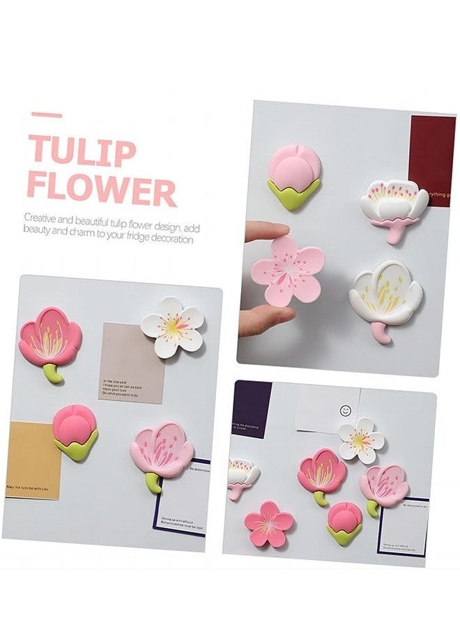 منزل الغابة ١٢ قطعة مغناطيس ثلاجة على شكل زهور، مغناطيسات زهور، مغناطيسات للسبورة البيضاء، مناسبة للمكتب والمنزل والمطبخ. - Image 3