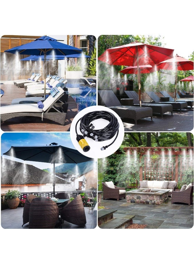 SAFENHAND Outdoor Mist Cooling Kit, 32 Feet Watering System for Patio, Garden, Balcony, Outdoor Bar, BBQ Area, Lawn, Flower, Vegetable