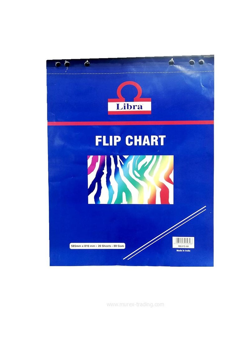 Libra Flip Chart Pad, 585 x 810mm, 20 Sheets, 80 GSM - Image 1