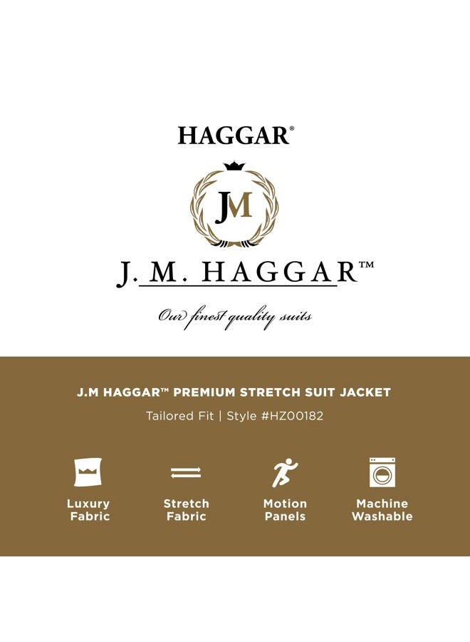 Haggar HZ00182 جاكيت بدلة للرجال من J.M. بمرونة ممتازة، أسود - 52-L - Image 5