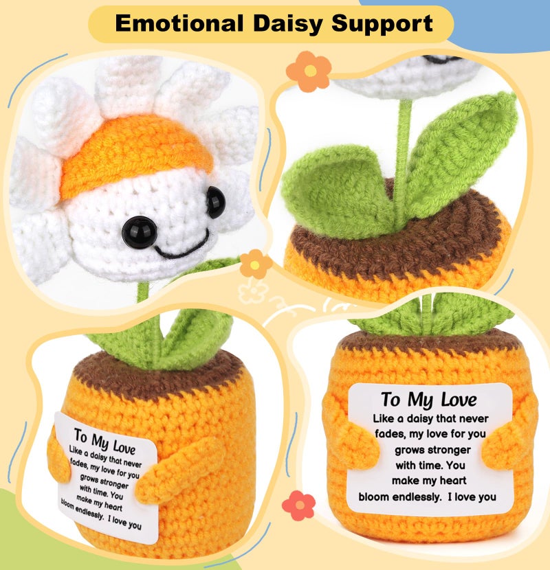 Sizobi Valentines Day Gifts for Him Her - Positive Daisy Crochet - Anniversary Birthday Gifts for Men Women Boyfriend Girlfriend Husband Wife, Couple Valentines Gift, I Love You Wedding Gift - Image 2