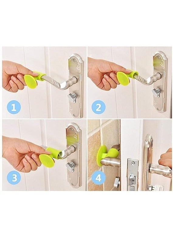 JIGVA Jigva Silicone Multipurpose Door Stopper Self Sucking Door Stopper Door Handle Bumper Mobile Stand Data Cable Organizer Key Holder Multicolor 5 Pcs  - Image 3