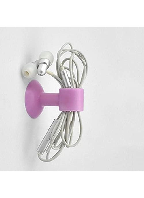 JIGVA Jigva Silicone Multipurpose Door Stopper Self Sucking Door Stopper Door Handle Bumper Mobile Stand Data Cable Organizer Key Holder Multicolor 5 Pcs  - Image 4