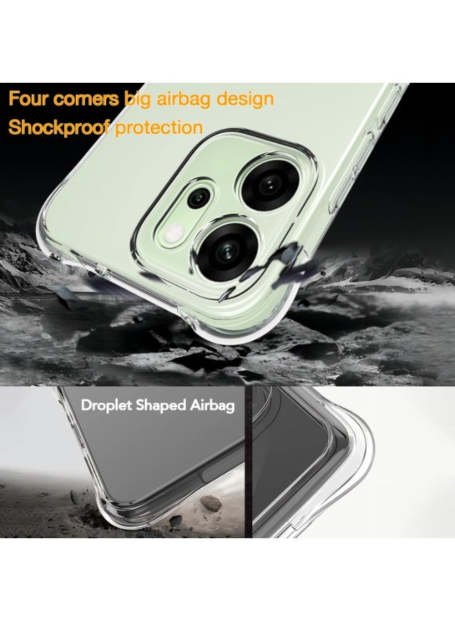 For Oppo Reno 14F 5G Clear TPU Four Corners Military-Grade Protection Cover Transparent Soft funda - Image 2