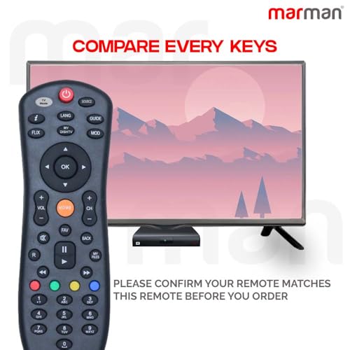 marman® Compatible with Dish TV Remote Control for Dish Tv SD/HD DTH Set Top Boxes with Recording – Replacement Remote for Dish Tv SD/HD DTH Set Top Box – No Voice Command Required - Image 3