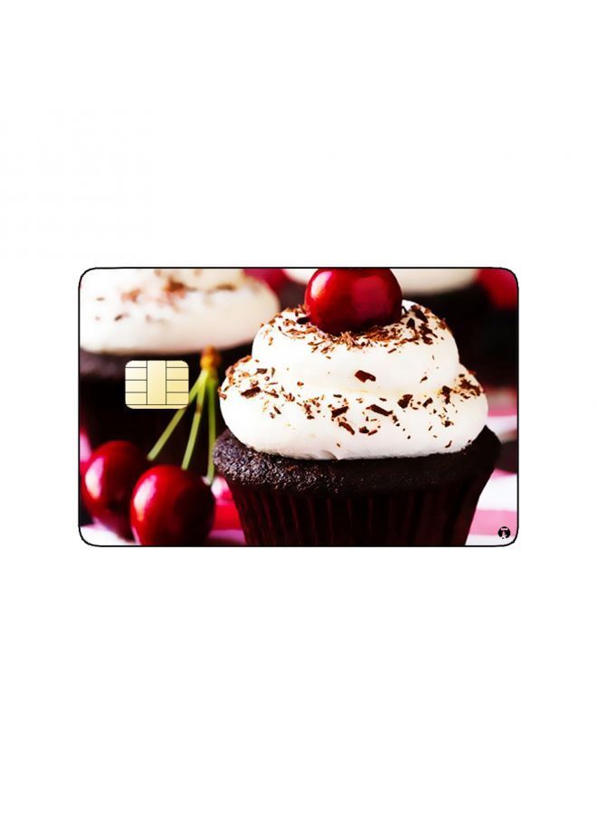 RKN PRINTED BANK CARD STICKER Delicious Cherry Cupcake - Image 2