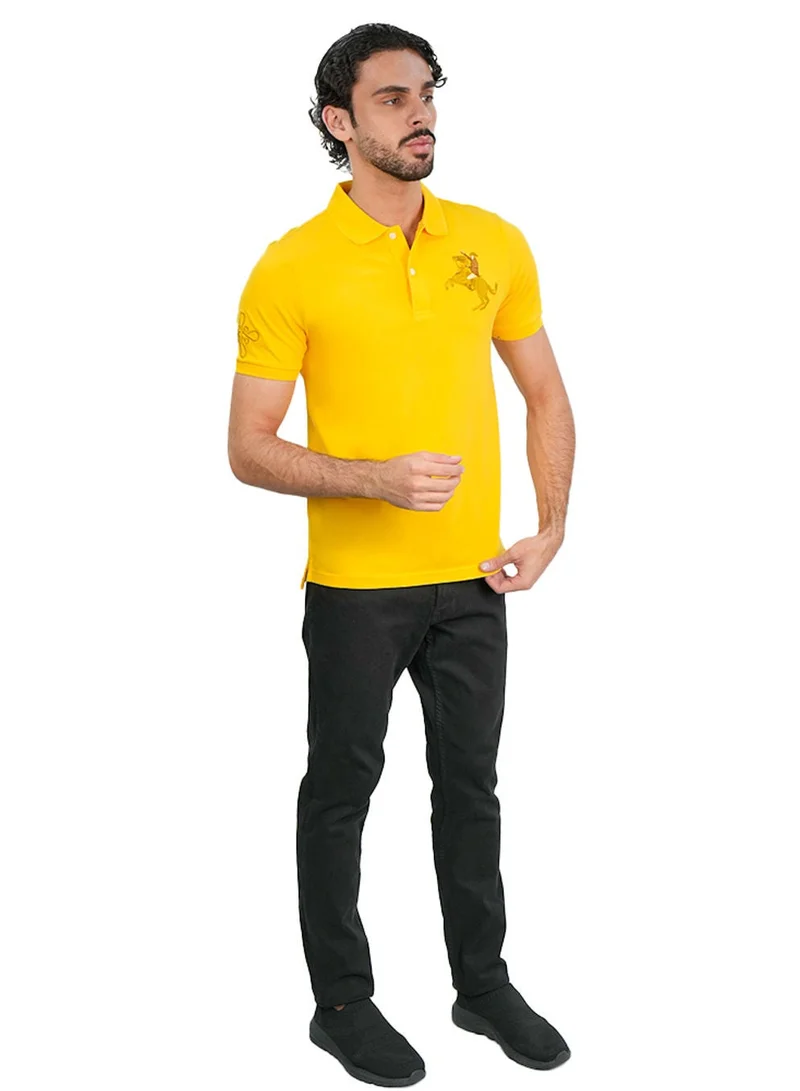 GIORDANO Men’s Slim Pique LNY Polo with Napoleon Embroidery