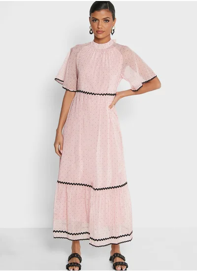 Khizana Contrast Piping Detail Dress