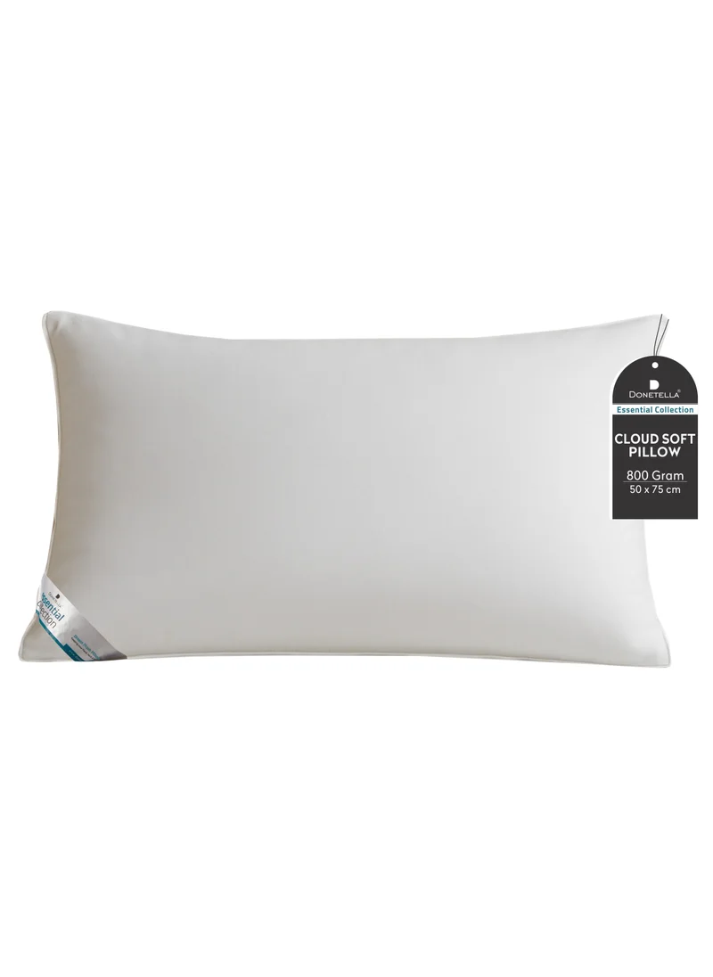 دوناتيلا Bed Pillow Size 50X75 Cms - 800 Gms - Luxury Down Alternative Filling Pillow Soft Brushed Microfiber Top, Anti Allergy Bed Pillows,White,Pack Of 1 (وسادة)