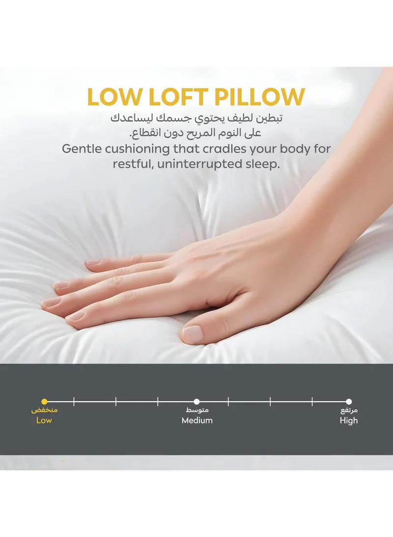 Donetella Bed Pillow Size 50X75 Cms - 800 Gms - Luxury Down Alternative Filling Pillow Soft Brushed Microfiber Top, Anti Allergy Bed Pillows,White,Pack Of 1 (وسادة)