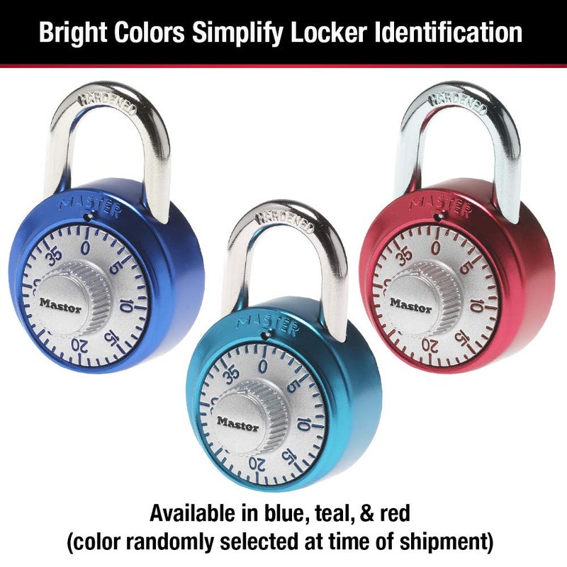 Master Lock 1561DAST Locker Lock Combination Padlock, 1 Pack, Cut Resistant, Colors May Vary - Image 5
